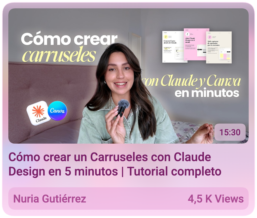 Nuria Gutiérrez — Cómo crear carruseles con Claude Design