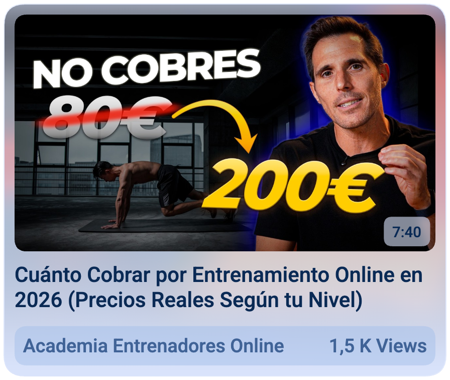 Cuánto cobrar por entrenamiento online en 2026 — portada para @academiaentrenadoresonline